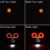 RP6630-1044 Universal Clear LED Twin Dual Tail Turn Signal Brake License Plate IntegratedLight  Bobber Cafe Racer ATV Chopper