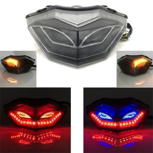 RP6630-2007K Motorcycle Integrated Turn Signals LED Tail Light Black For Kawasaki Z250 2013-2018 Kawasaki Z300 2015-2018 Kawasaki Ninja 250  2015-2017 Kawasaki Ninja 300  2013-2018