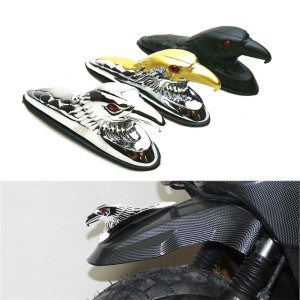 RP6630-4015 Eagle Head Motorcycle Front Fender Ornament With LED Red Eyes For Honda Mudguard Decoration Custom