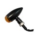 RP6640-2024 Universal E24 Chrome LED Bullet Turn Signal Lights Amber Lens
