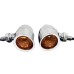 RP6640-2025 Universal Black LED Bullet Turn Signal Lights Red Lens
