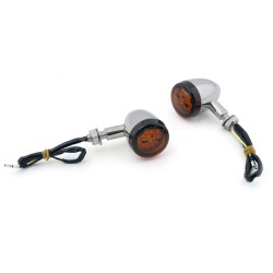 RP6640-2028 Universal Black LED Bullet Turn Signal Lights Smoke Lens