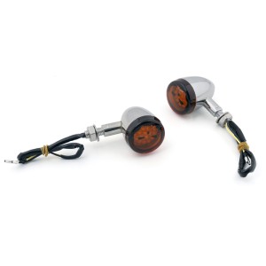 RP6640-2028 Universal Black LED Bullet Turn Signal Lights Smoke Lens