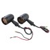 RP6640-2032 Universal Universal Retro Amber Bullet Blinker Motorcycle Turn Signal Light Black