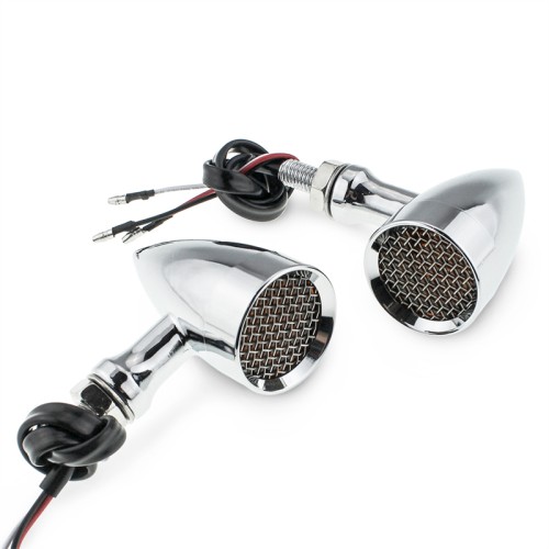 RP6640-2033 Universal Chrome Housing Amber Lens 20 LED Mini Bullet Turn Signal Light