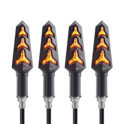 RP6640-2041 Universal Fish Bone Style Sequential Flowing LED Motorcycle Turn Signal Light