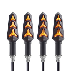 RP6640-2041 Universal Fish Bone Style Sequential Flowing LED Motorcycle Turn Signal Light