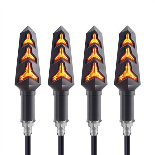 RP6640-2041 Universal Fish Bone Style Sequential Flowing LED Motorcycle Turn Signal Light