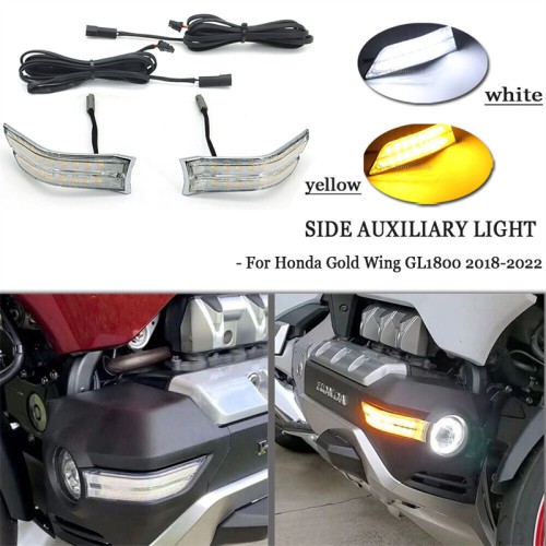 RP6640-2137C Motorcycle Fog Light Side Auxiliary LED Turn Signals Decorative Cowl Light For Honda Goldwing GL1800 2018-Later